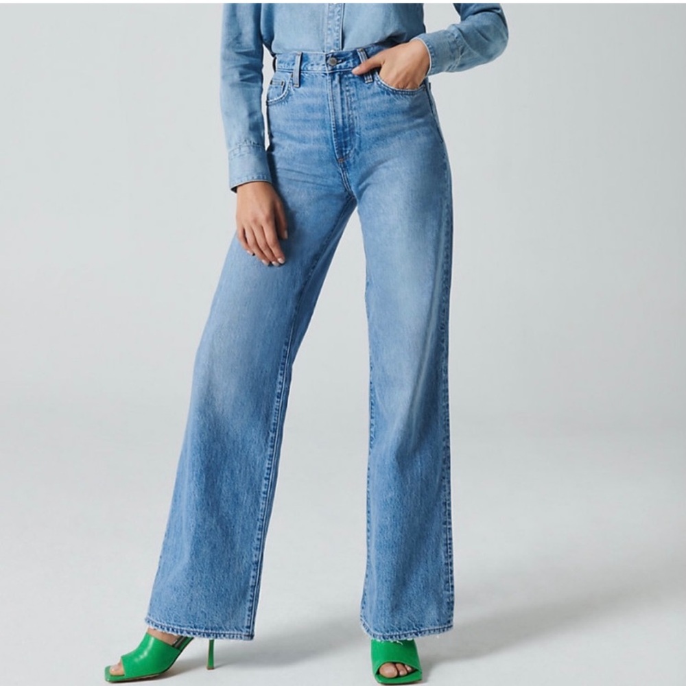 Denim Forum The Coco High Rise Wide Leg Jeans 33L